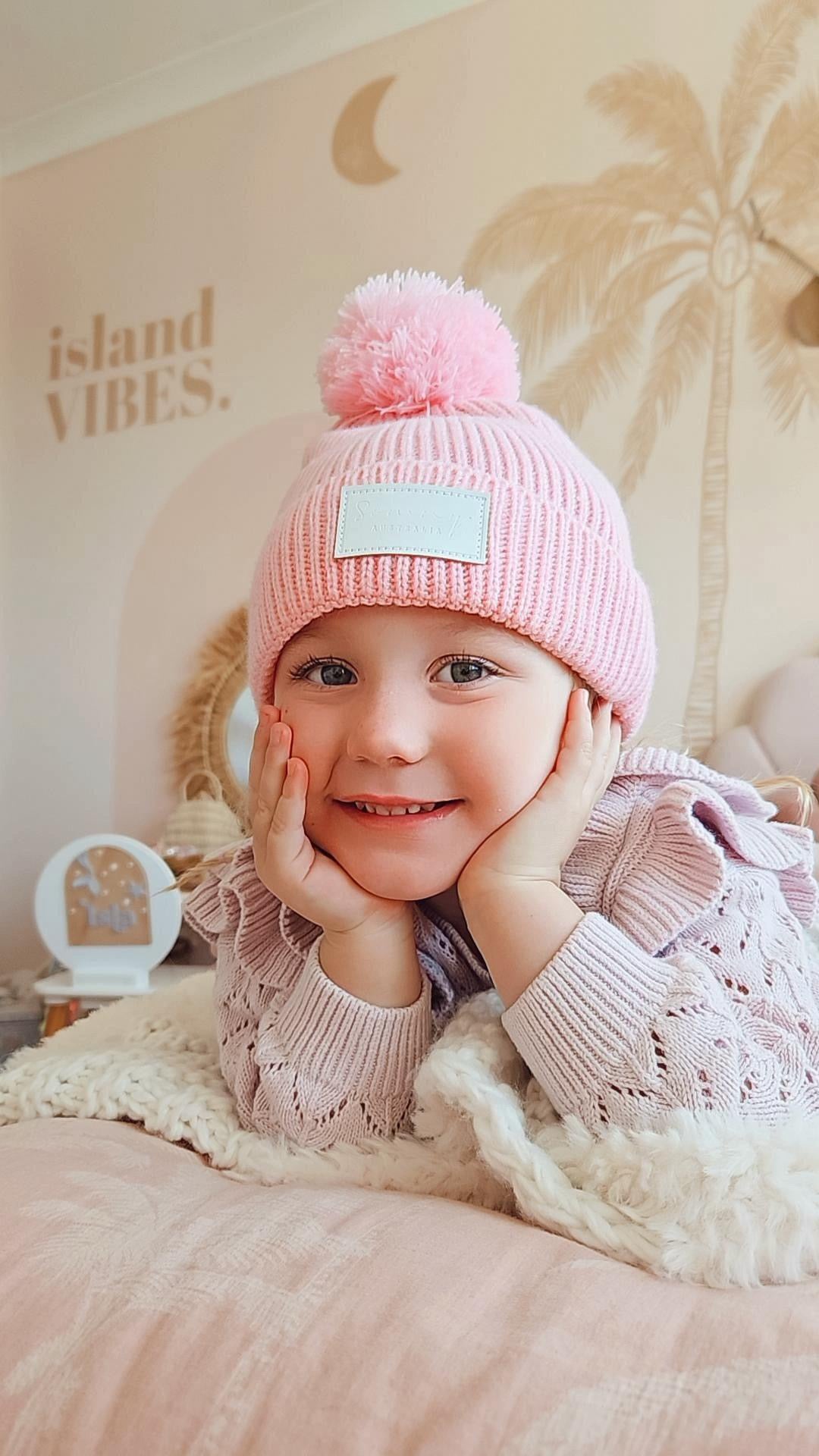 Pink Beanie with PomPom