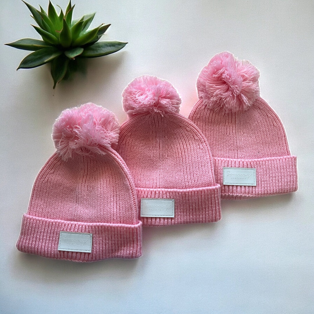 Pink Beanie with PomPom