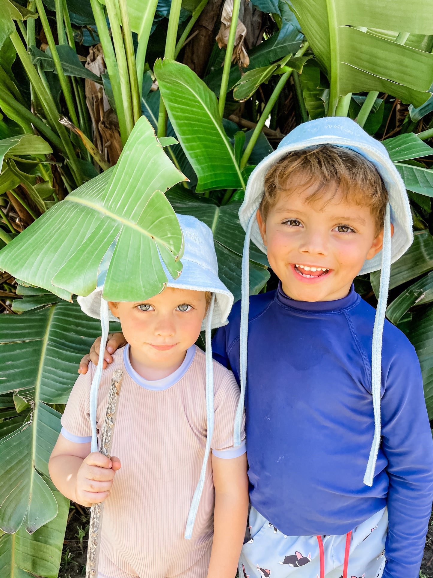 Blue Terry Towelling Bucket Hat