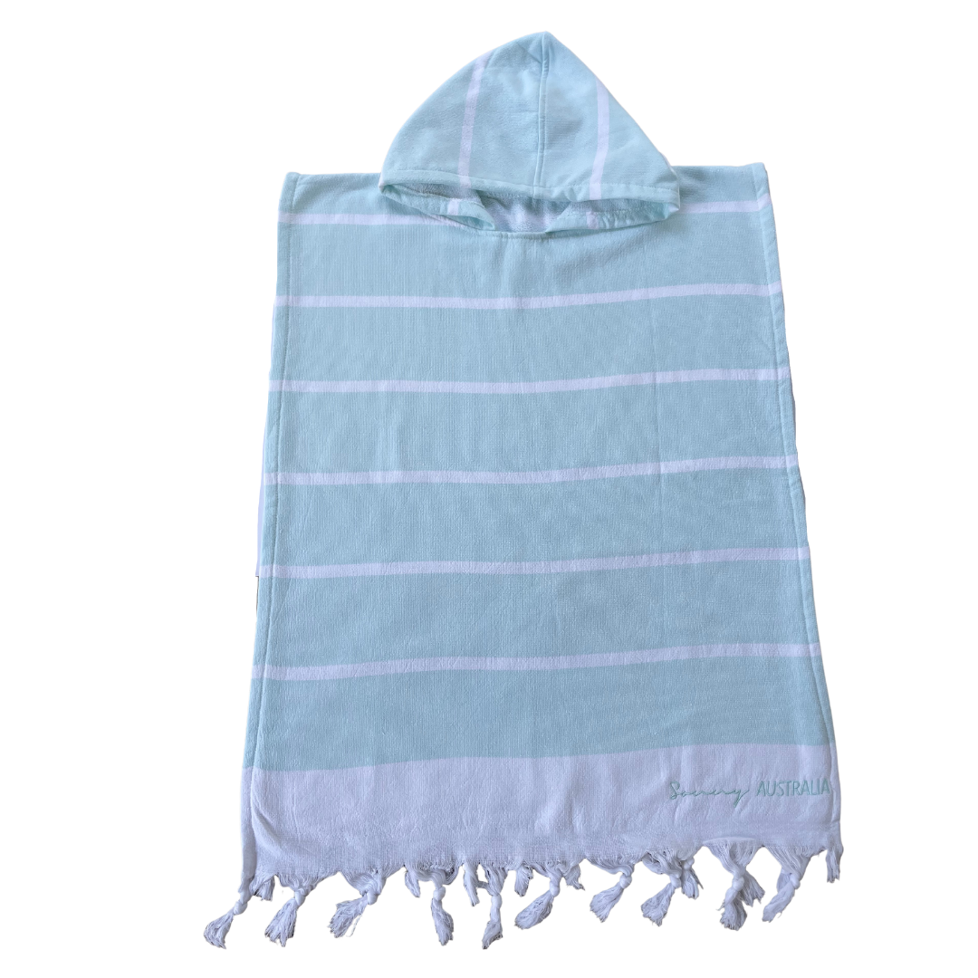 Hooded Poncho (Aqua)