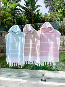 Hooded poncho (Pink)