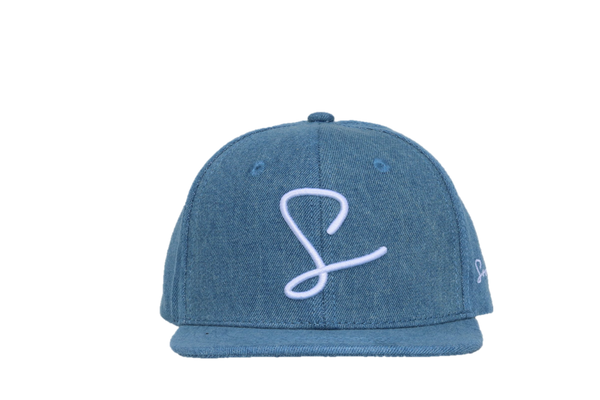 Light blue denim snapback